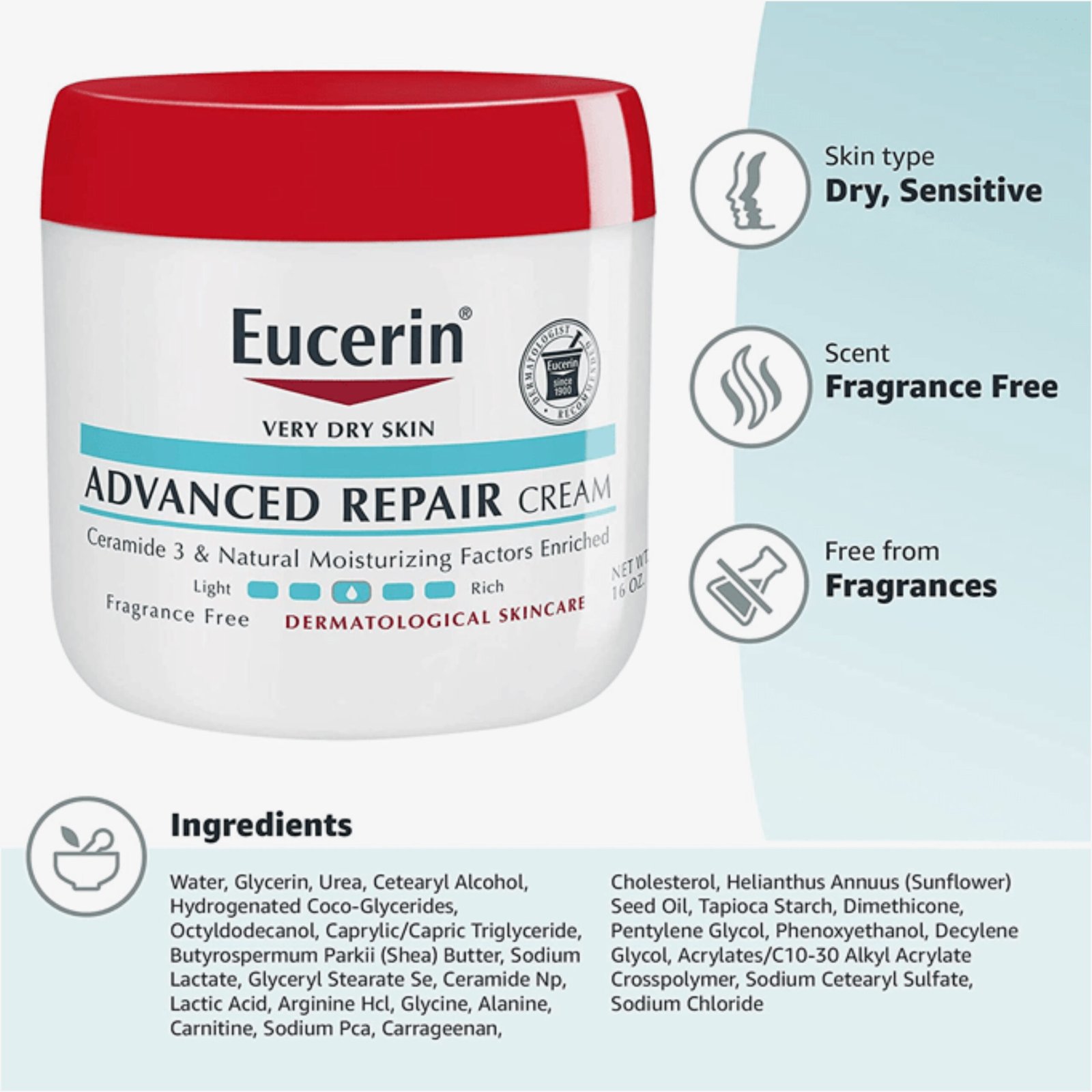 Eucerin Advanced Repair Cream 454g - Image 3