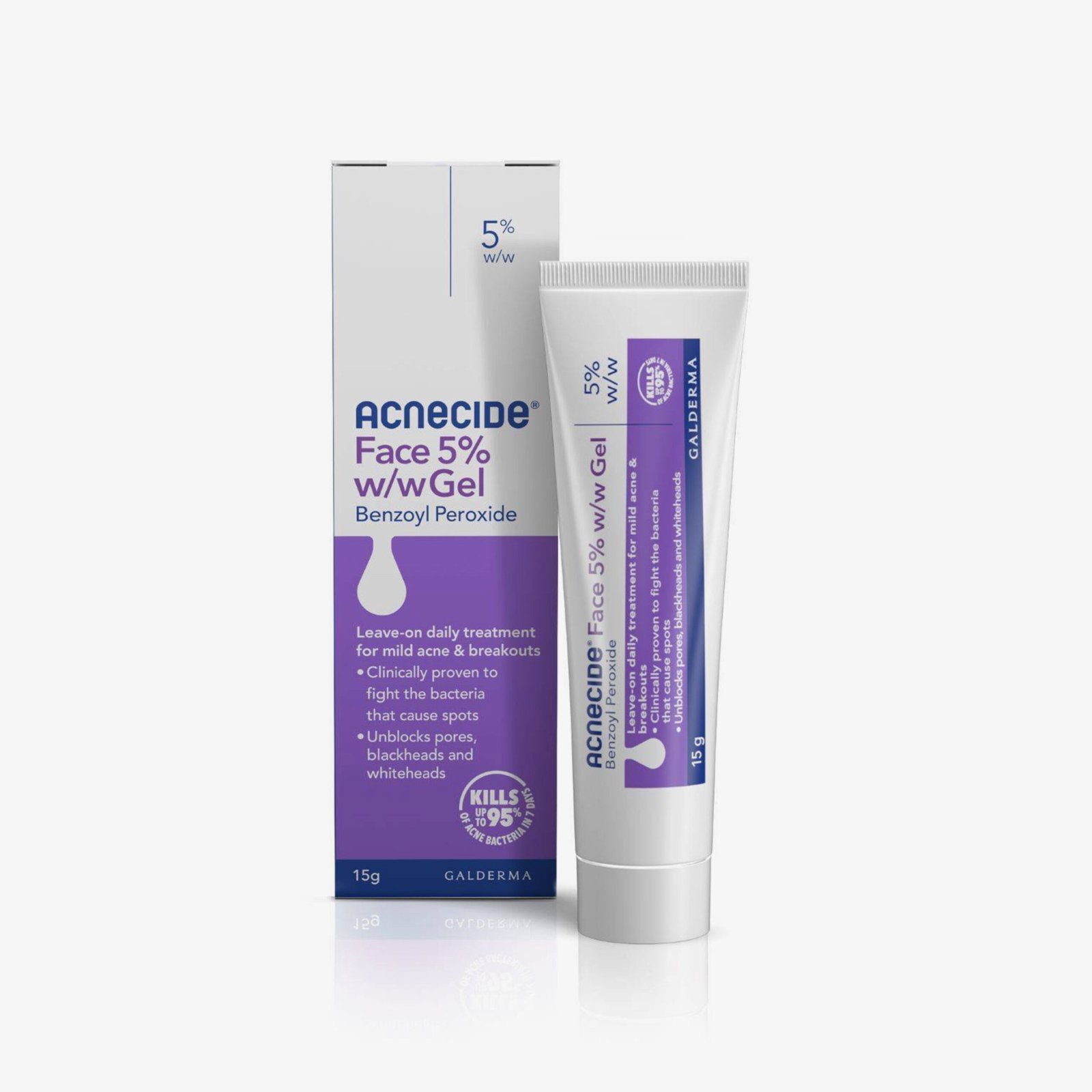 GALDERMA Acnecide Face Gel Spot Treatment with 5% Benzoyl Peroxide 15g