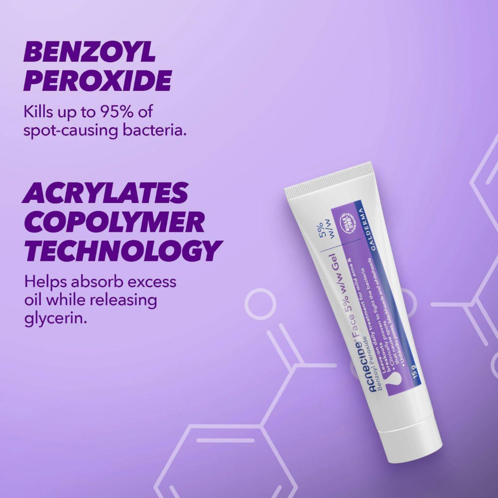 GALDERMA Acnecide Face Gel Spot Treatment with 5% Benzoyl Peroxide 15g - Image 3